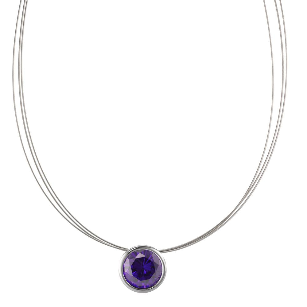 Halsreif Joy Edelstahl mit Purple Rose Zirkonia