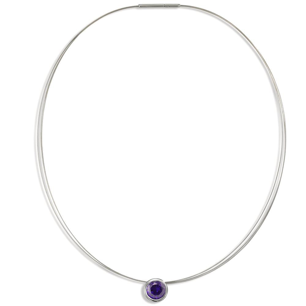 Halsreif Joy Edelstahl mit Purple Rose Zirkonia