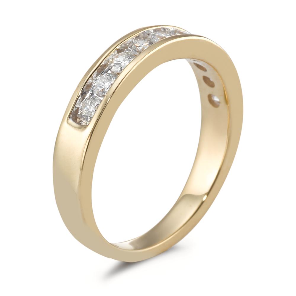 Fingerring 750/18 K Gelbgold Diamant 0.50 ct, 10 Steine, w-si