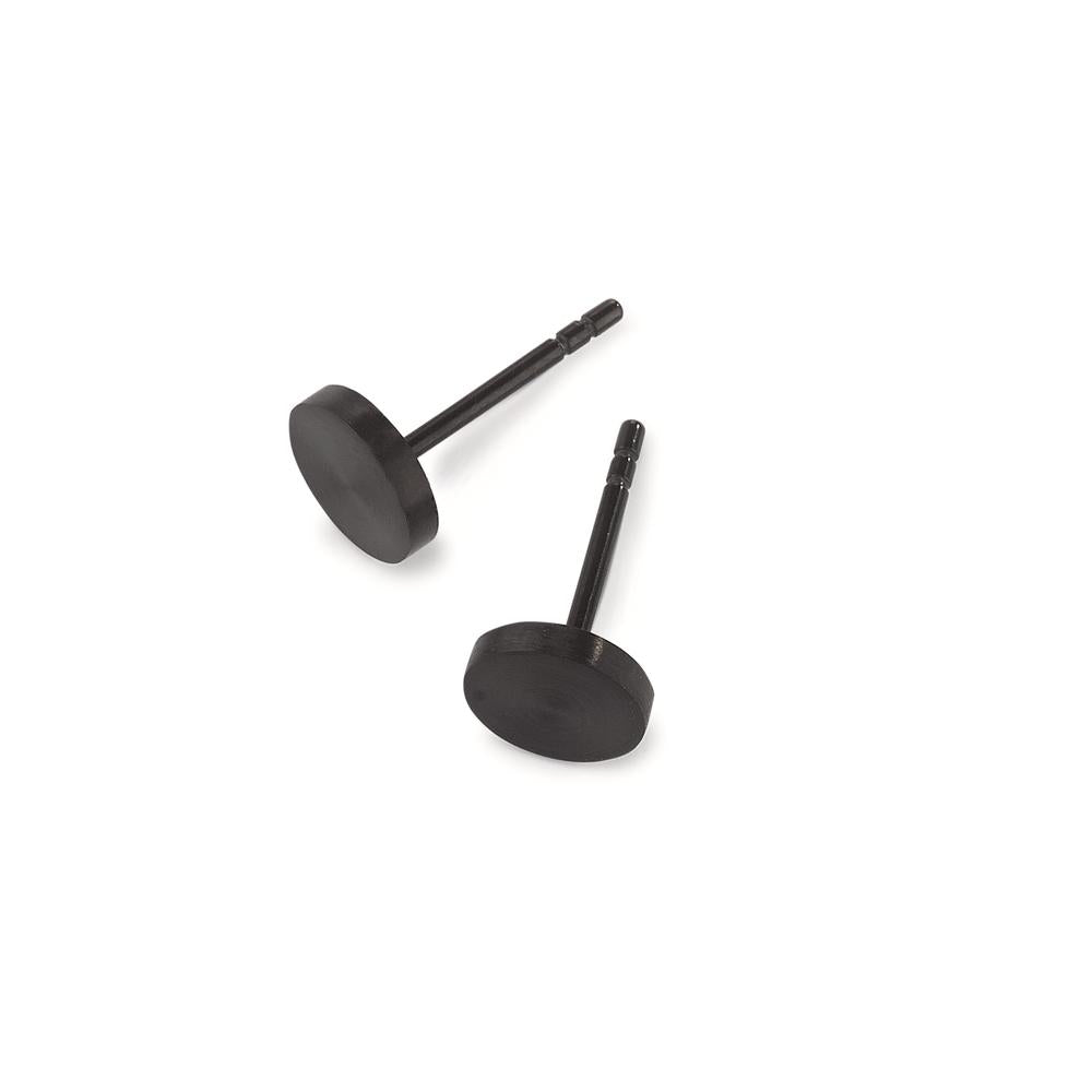 Ohrstecker Pura Black aus Edelstahl mit Comfort-Steckverschluss, Ø7mm