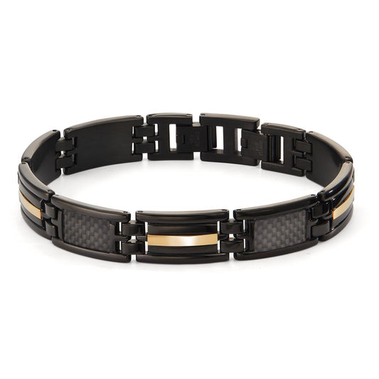 Armband Edelstahl, Carbon schwarz IP beschichtet verstellbar