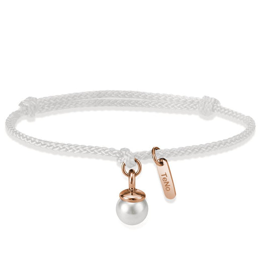 Pearl Drop Armband Rosé - Weiss mit Muschelperle Ø7 mm verstellbar