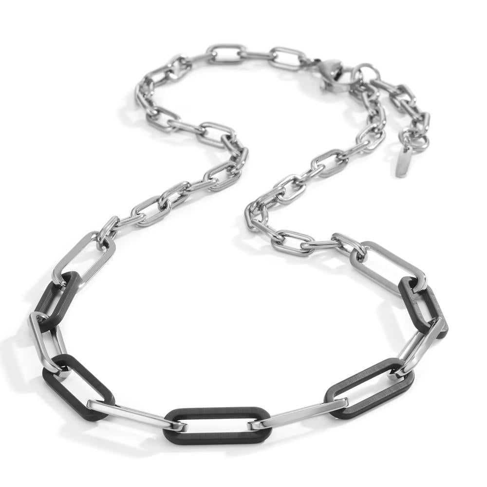 Collier Soho Silver aus Edelstahl mit Carbon verstellbar