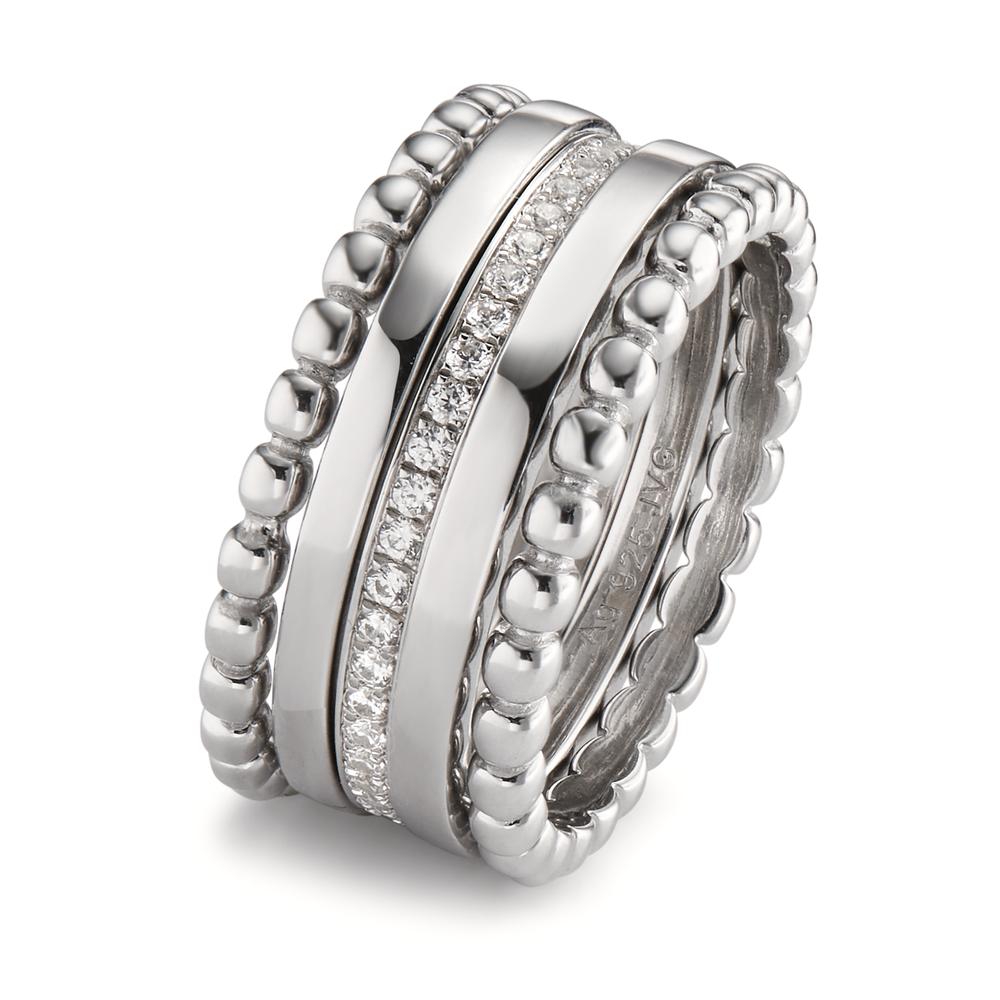 Memory Ring Silber Zirkonia weiss rhodiniert