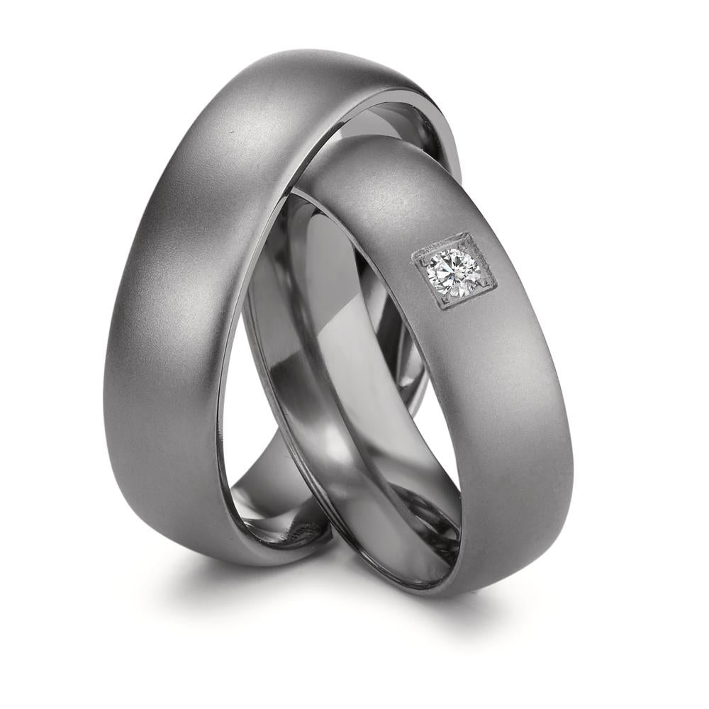 Partnerring 999 Tantal Diamant 0.05 ct, w-si