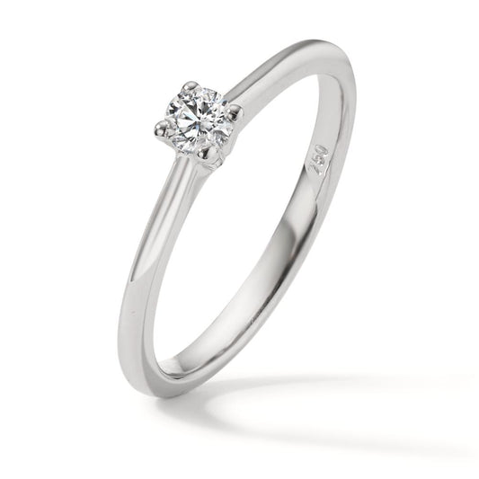 Solitär Ring 750/18 K Weissgold Diamant 0.15 ct, w-si