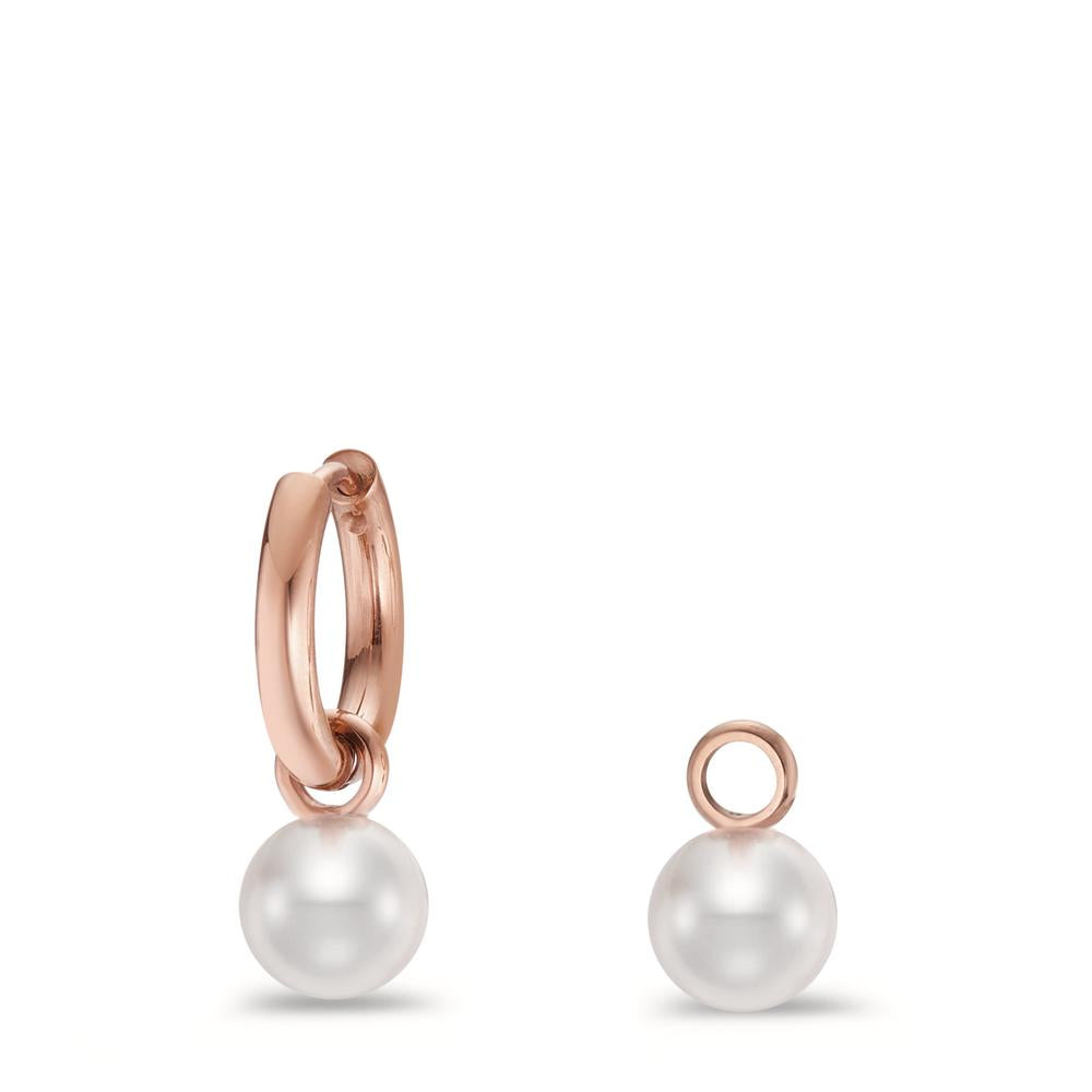 Pearl Drop Anhänger Arya, Edelstahl-Rosé mit Muschelperle Ø9mm