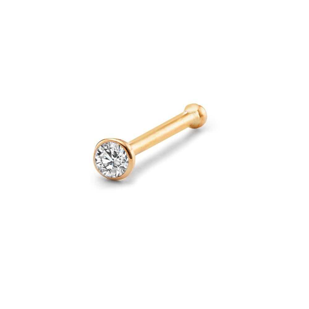 Nasenstecker 750/18 K Gelbgold Diamant weiss, 0.035 ct, w-si Ø2.5 mm