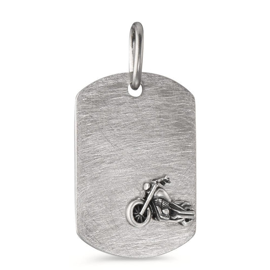 Gravuranhänger Edelstahl, Silber Motorrad