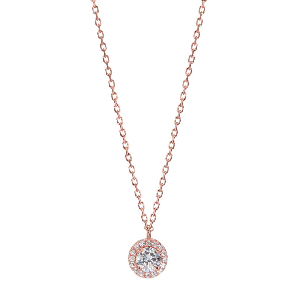 Collier Silber Zirkonia rosé vergoldet verstellbar