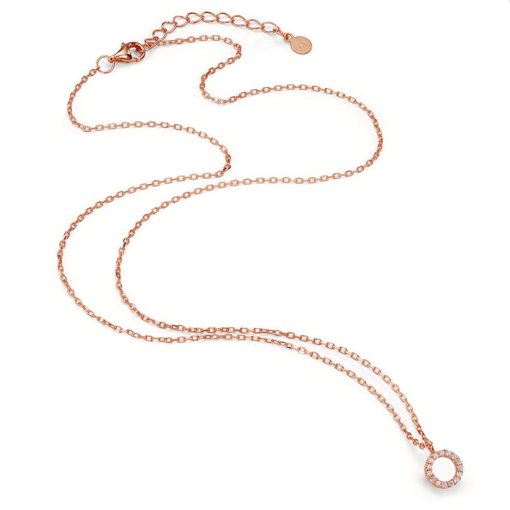 Collier Silber Zirkonia rosé vergoldet verstellbar Ø6.5 mm