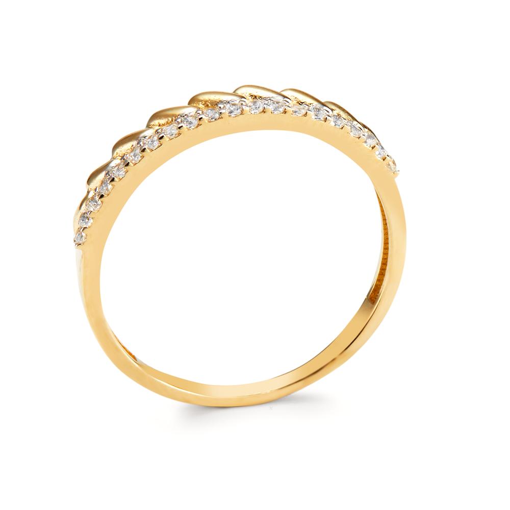 Fingerring 375/9 K Gelbgold Zirkonia 20 Steine