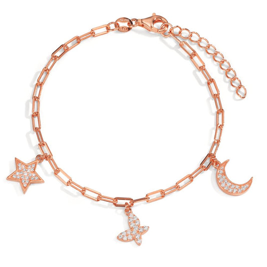 Armband Silber Zirkonia rosé vergoldet verstellbar