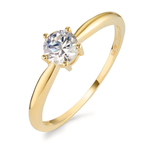 Solitär Ring 375/9 K Gelbgold Zirkonia Ø5.5 mm