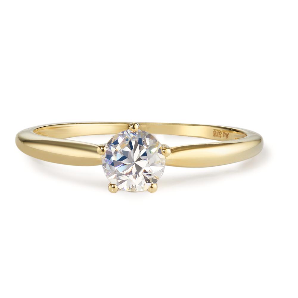 Solitär Ring 375/9 K Gelbgold Zirkonia Ø5.5 mm