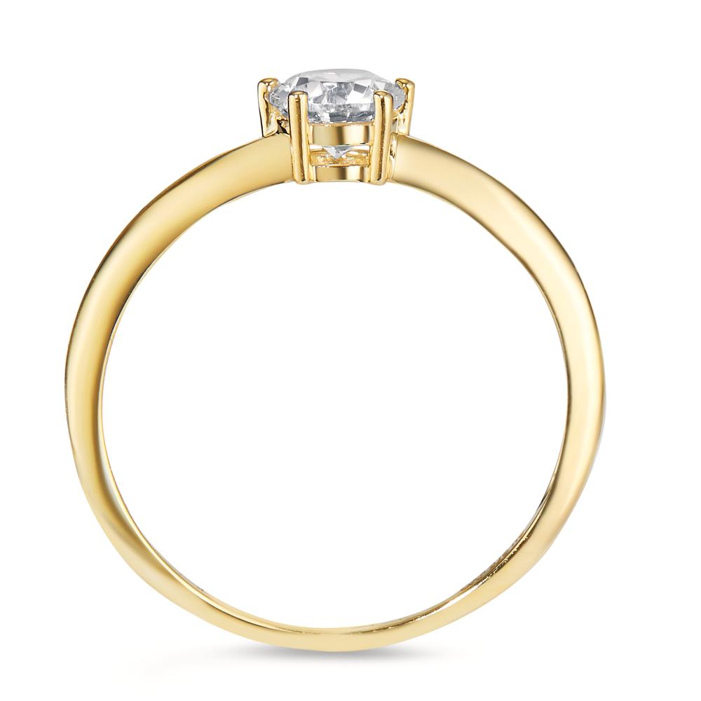 Solitär Ring 375/9 K Gelbgold Zirkonia Ø5.5 mm