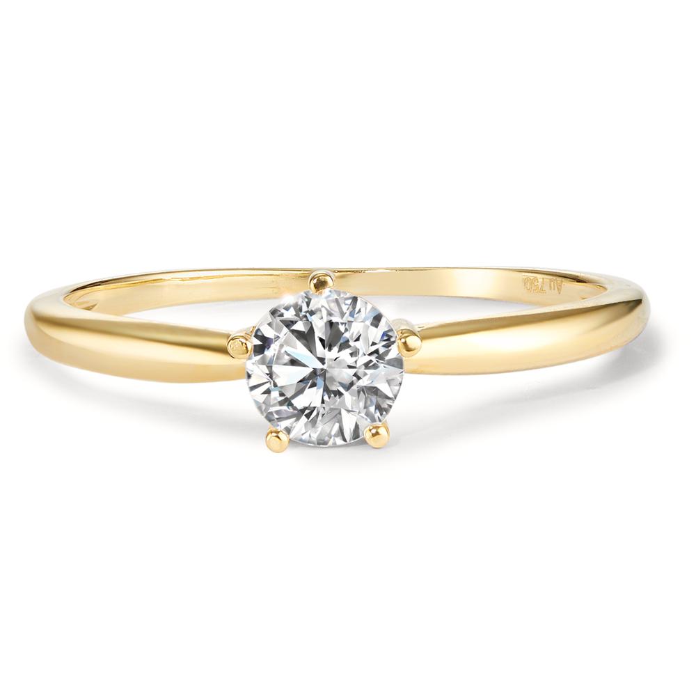 Solitär Ring 750/18 K Gelbgold Zirkonia Ø5.5 mm