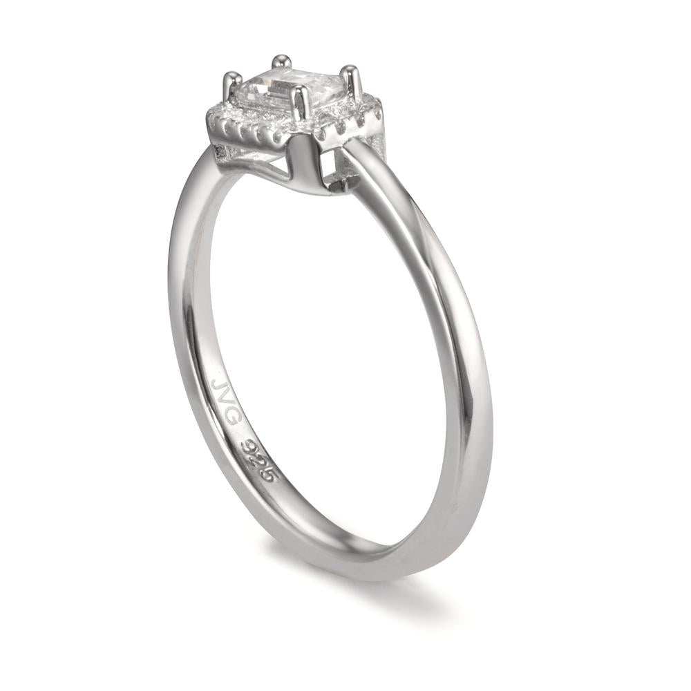 Fingerring Silber Zirkonia rhodiniert