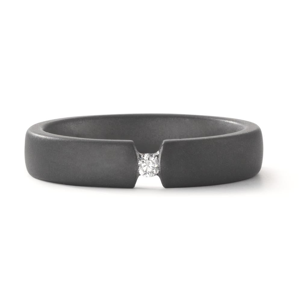 Solitär Ring Tantal Diamant 0.03 ct, w-si