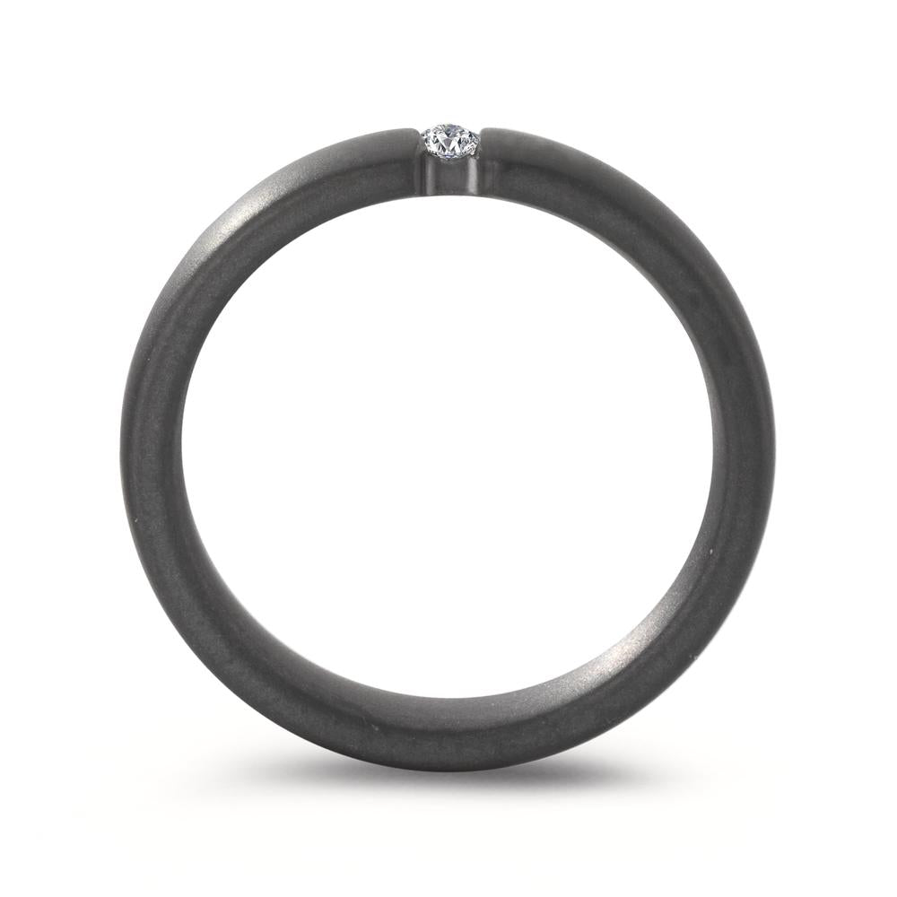 Solitär Ring Tantal Diamant 0.03 ct, w-si