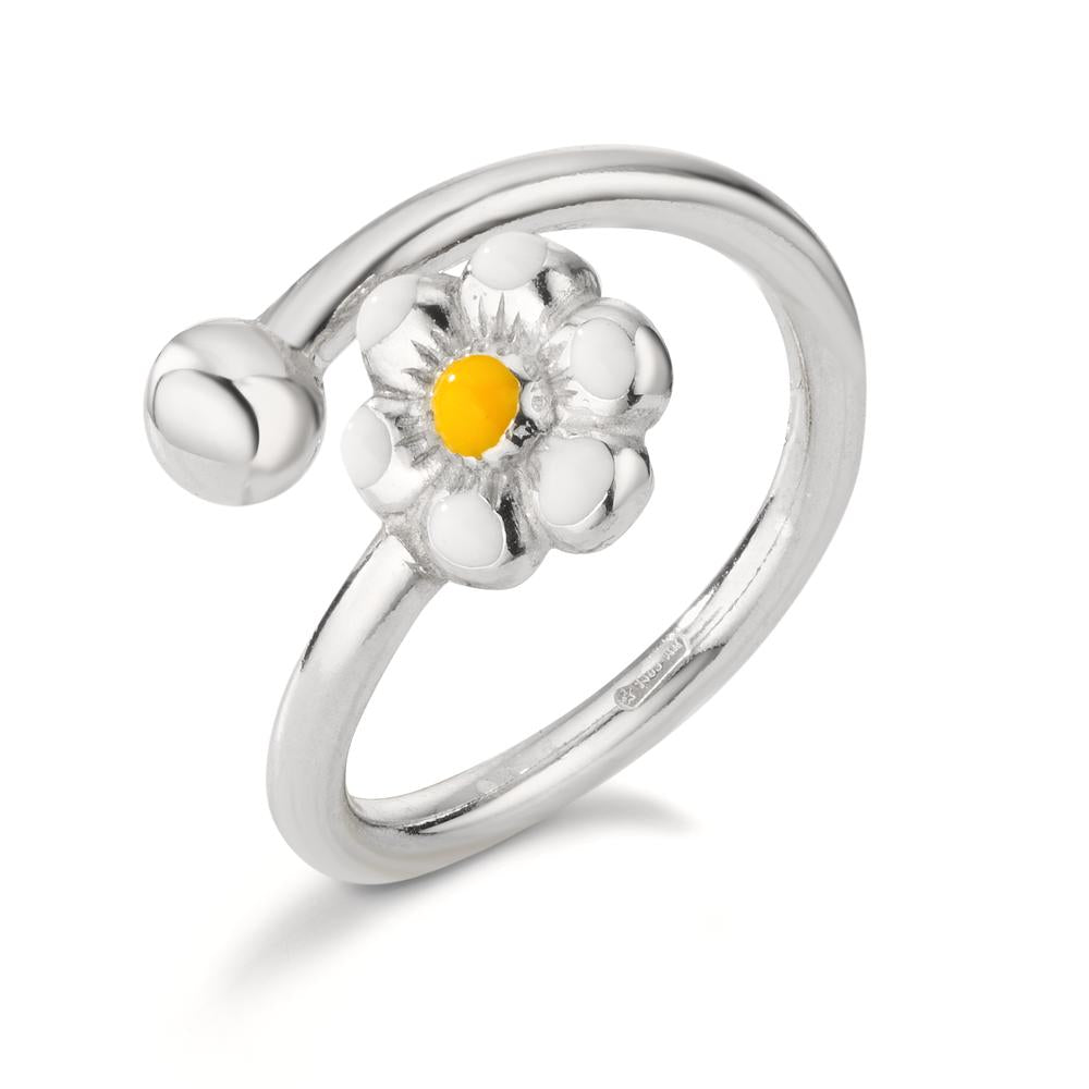 Fingerring Silber rhodiniert Blume