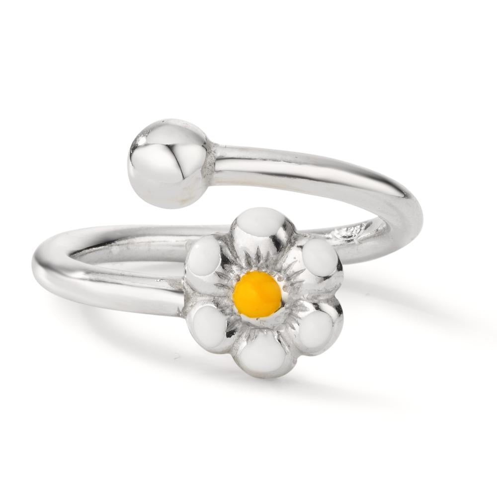 Fingerring Silber rhodiniert Blume