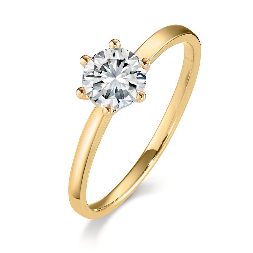 Solitär Ring 375/9 K Gelbgold Zirkonia 6 mm