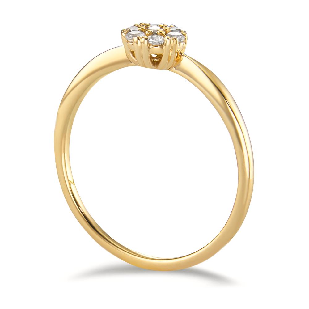 Fingerring 375/9 K Gelbgold Zirkonia 7 Steine Ø5.5 mm