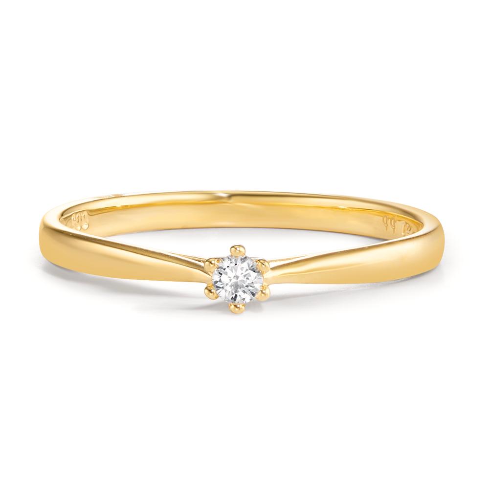 Solitär Ring 750/18 K Gelbgold Diamant 0.05 ct, w-si