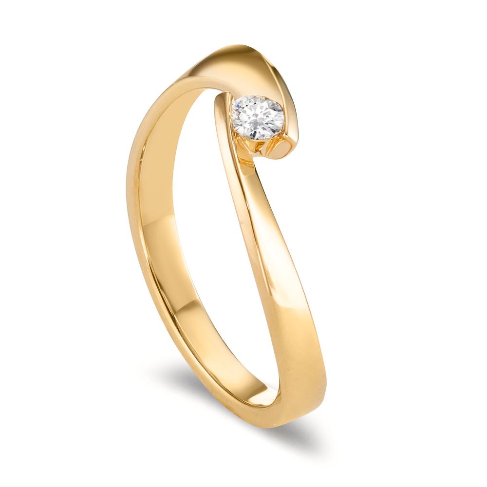 Fingerring 750/18 K Gelbgold Diamant 0.09 ct, w-si