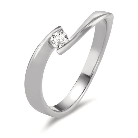 Fingerring 750/18 K Weissgold Diamant 0.09 ct, w-si