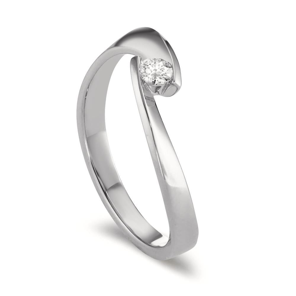 Fingerring 750/18 K Weissgold Diamant 0.09 ct, w-si