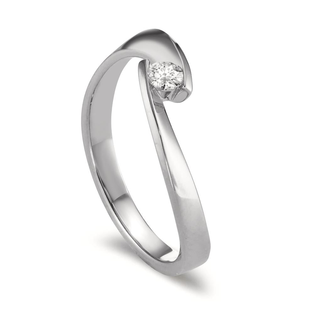 Fingerring 750/18 K Weissgold Diamant 0.13 ct, w-si