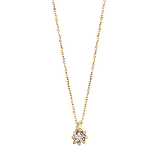 Collier 750/18 K Gelbgold Diamant 0.015 ct, w-si verstellbar Ø4.5 mm