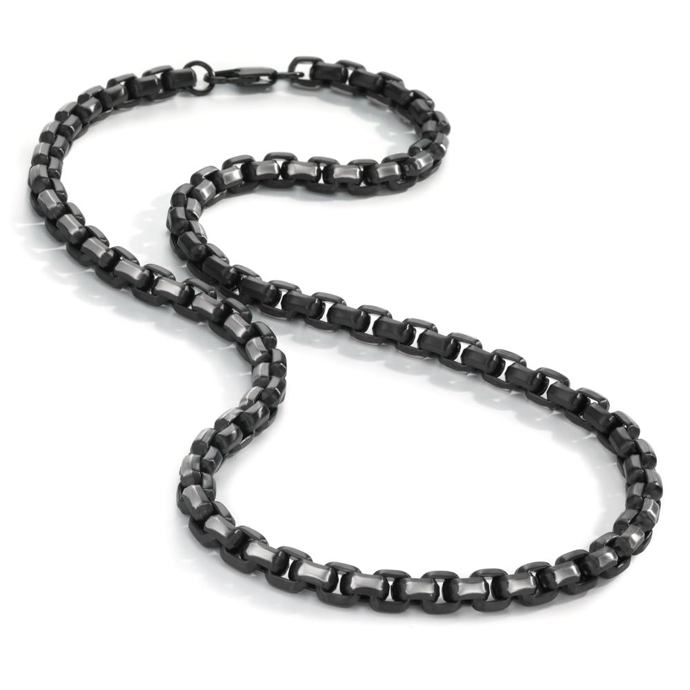 Edelstahl Collier Bicolor silber und schwarz IP beschichtet