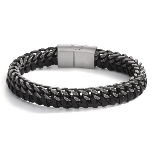 Armband Edelstahl, Leder