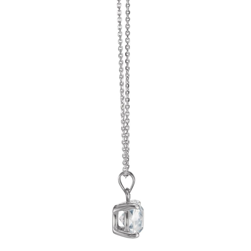 Collier Silber Zirkonia 2 Steine rhodiniert verstellbar