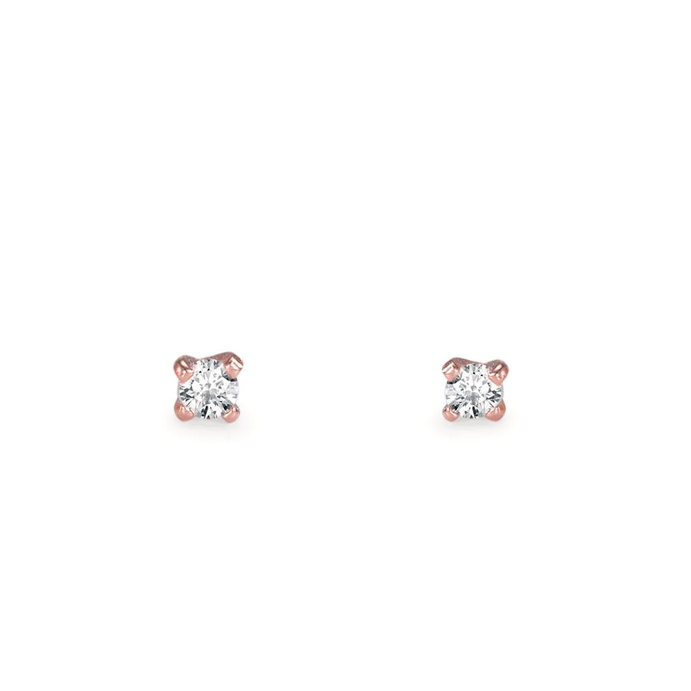 Piercing Silber Zirkonia 2 Steine rosé vergoldet Ø2.2 mm