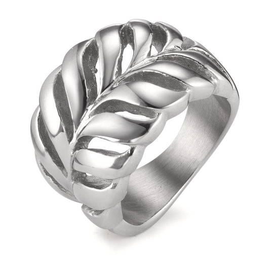 Fingerring Edelstahl Blatt