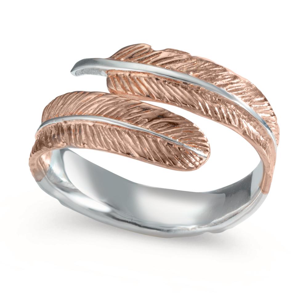 Fingerring Silber rosé bicolor Feder