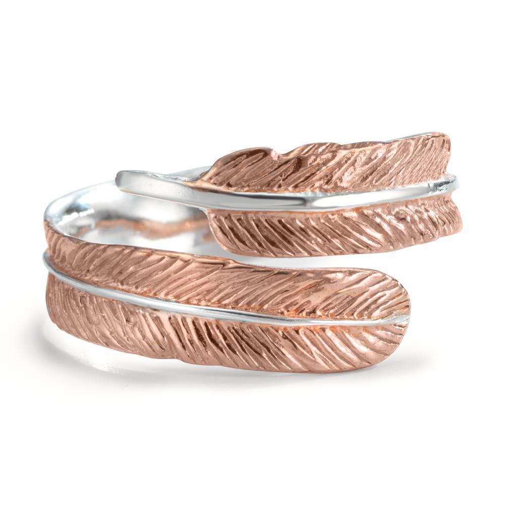 Fingerring Silber rosé bicolor Feder