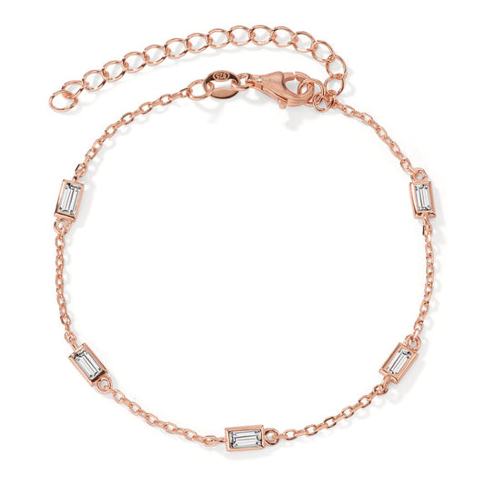 Armband Silber Zirkonia 5 Steine rosé vergoldet verstellbar