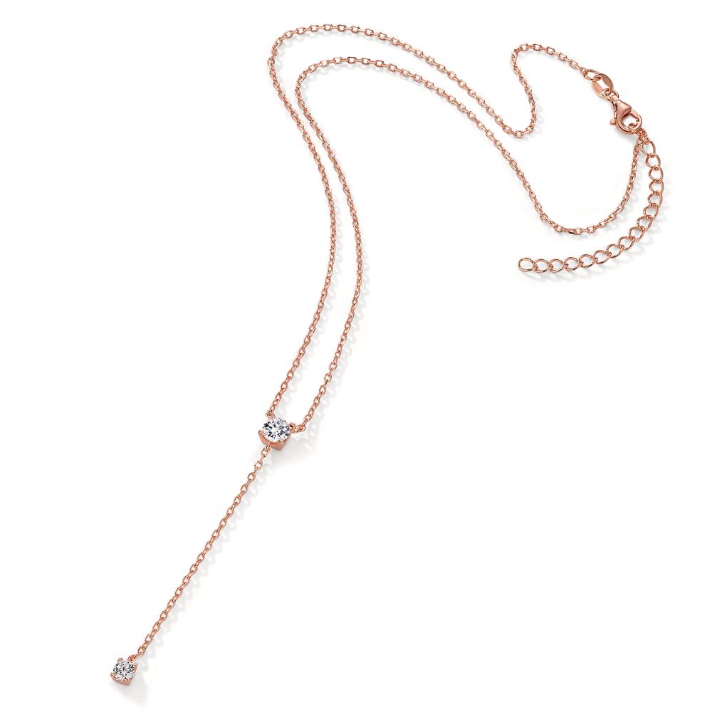 Y-Collier Silber Zirkonia rosé vergoldet verstellbar