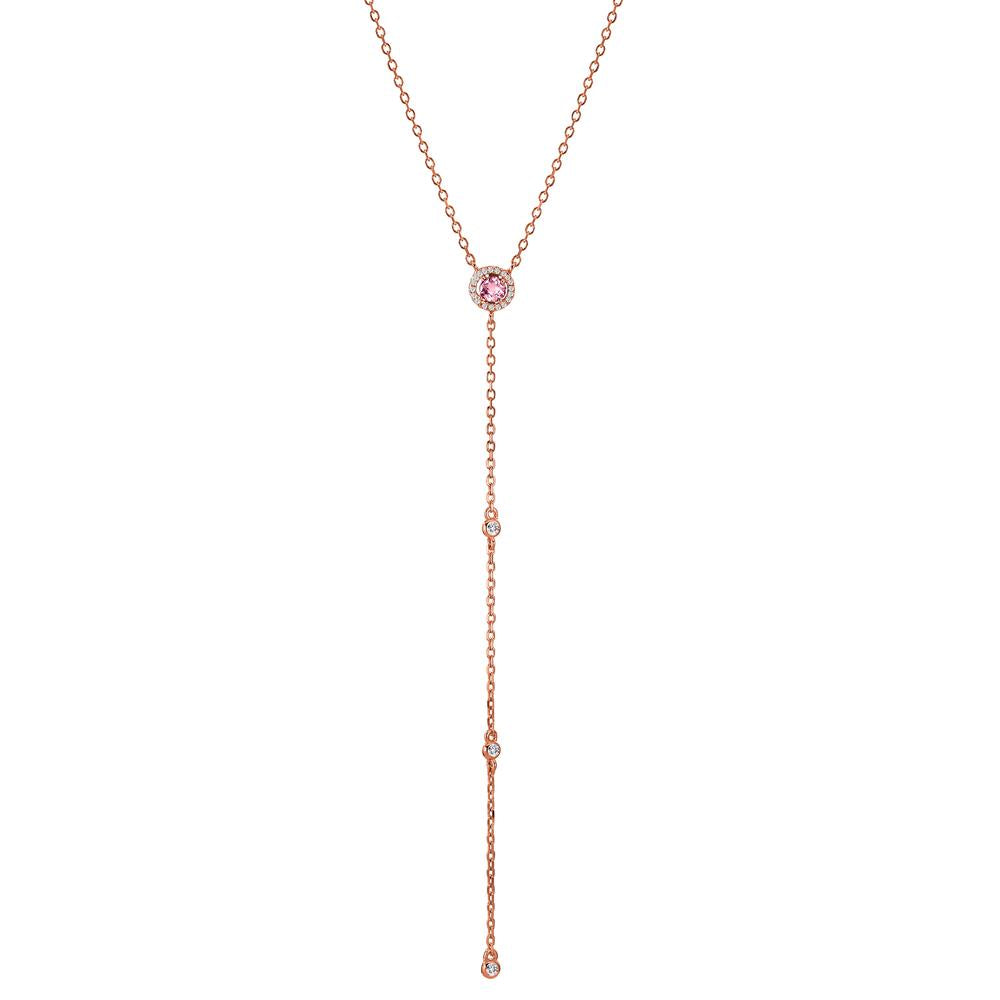 Y-Collier Silber Zirkonia rosé vergoldet verstellbar