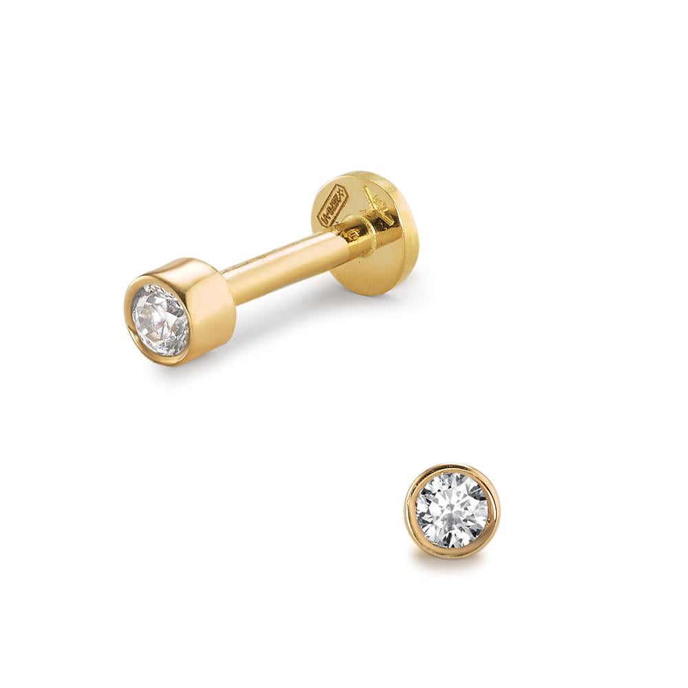 Piercing 750/18 K Gelbgold Zirkonia Ø3 mm