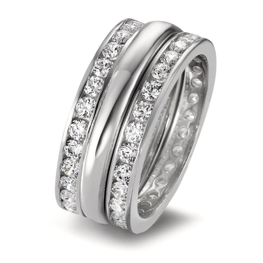 Ringset 750/18 K Weissgold Zirkonia