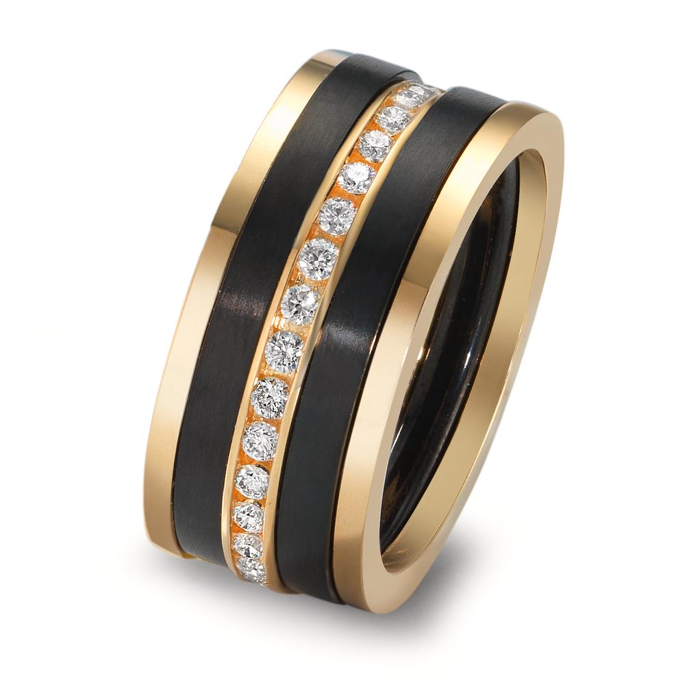 Ringset 750/18 K Gelbgold, Titan Diamant 0.50 ct, w-si