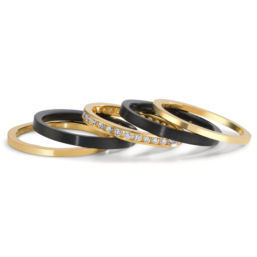 Ringset 750/18 K Gelbgold, Titan Diamant 0.50 ct, w-si