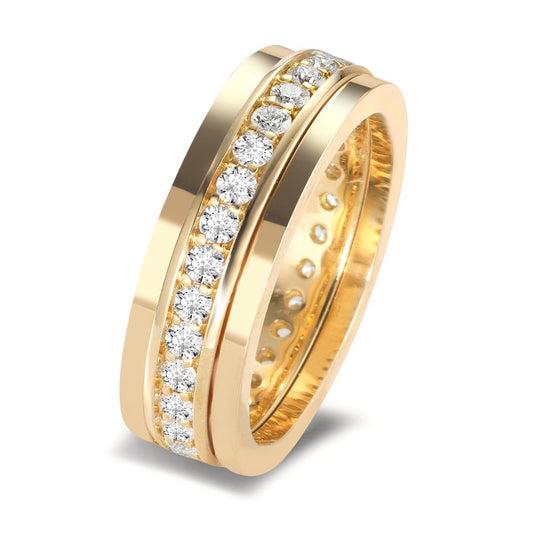 Ringset 750/18 K Gelbgold Diamant 0.80 ct, w-si