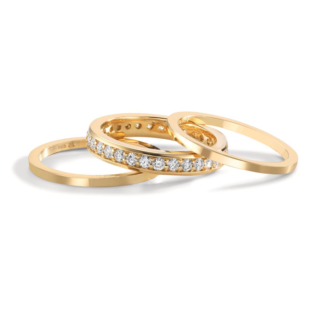 Ringset 750/18 K Gelbgold Diamant 0.80 ct, w-si